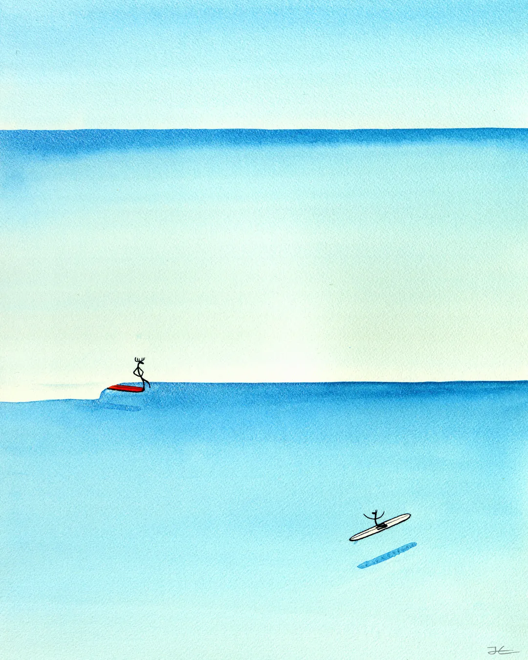2 Friends Having Fun. Original signed & framed illustration - SOLD OUT