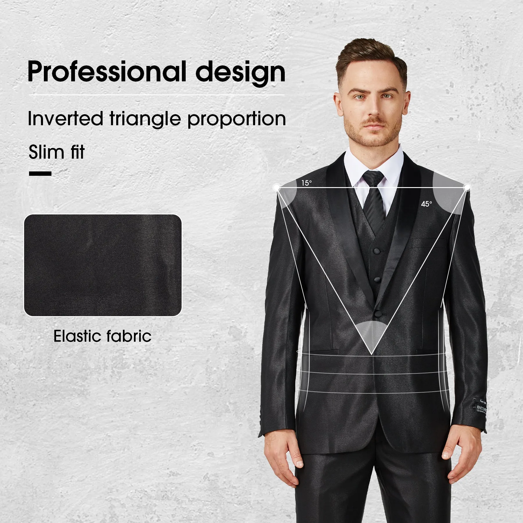 3 Piece Slim Fit Tuxedo - Red (1874508)