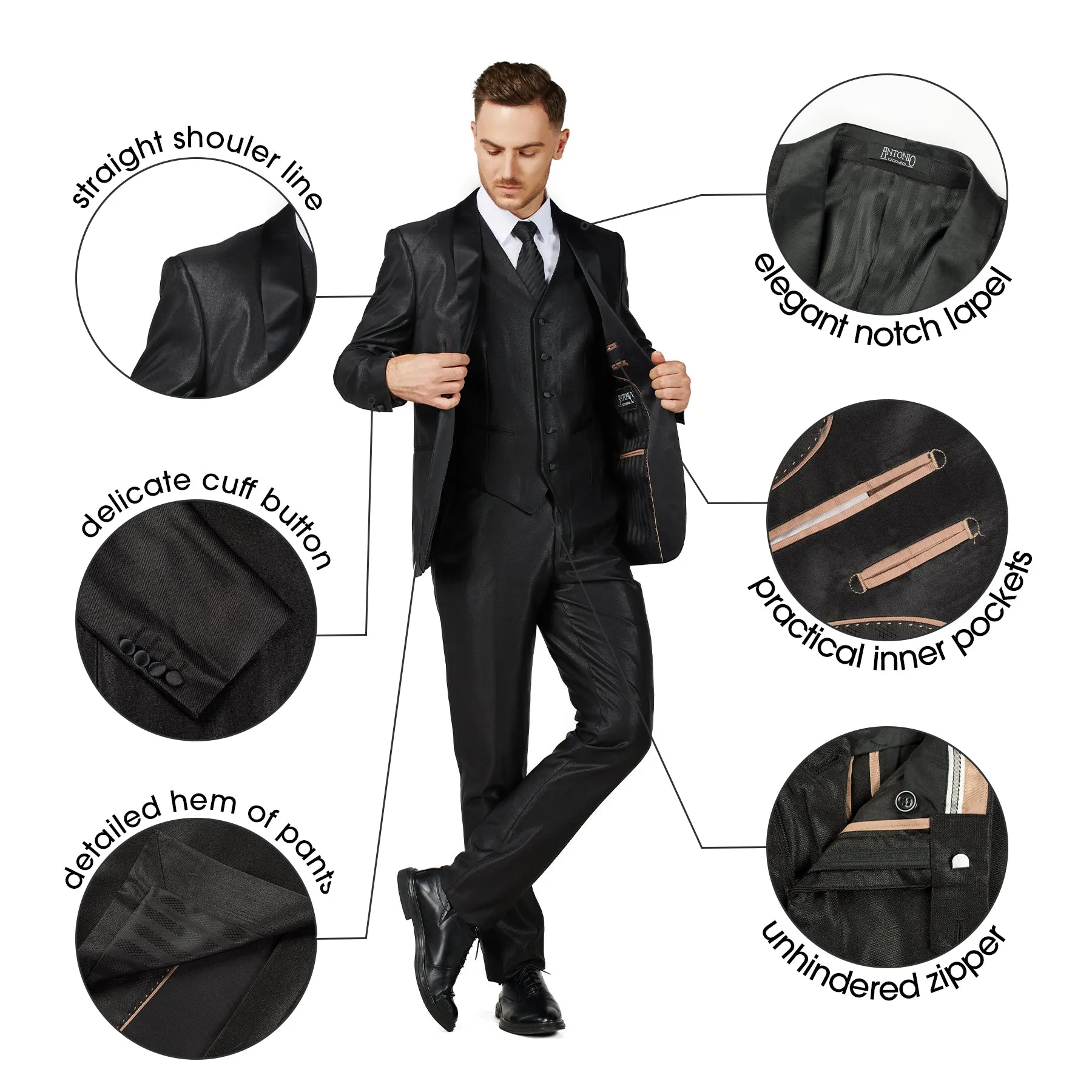 3 Piece Slim Fit Tuxedo - Red (1874508)