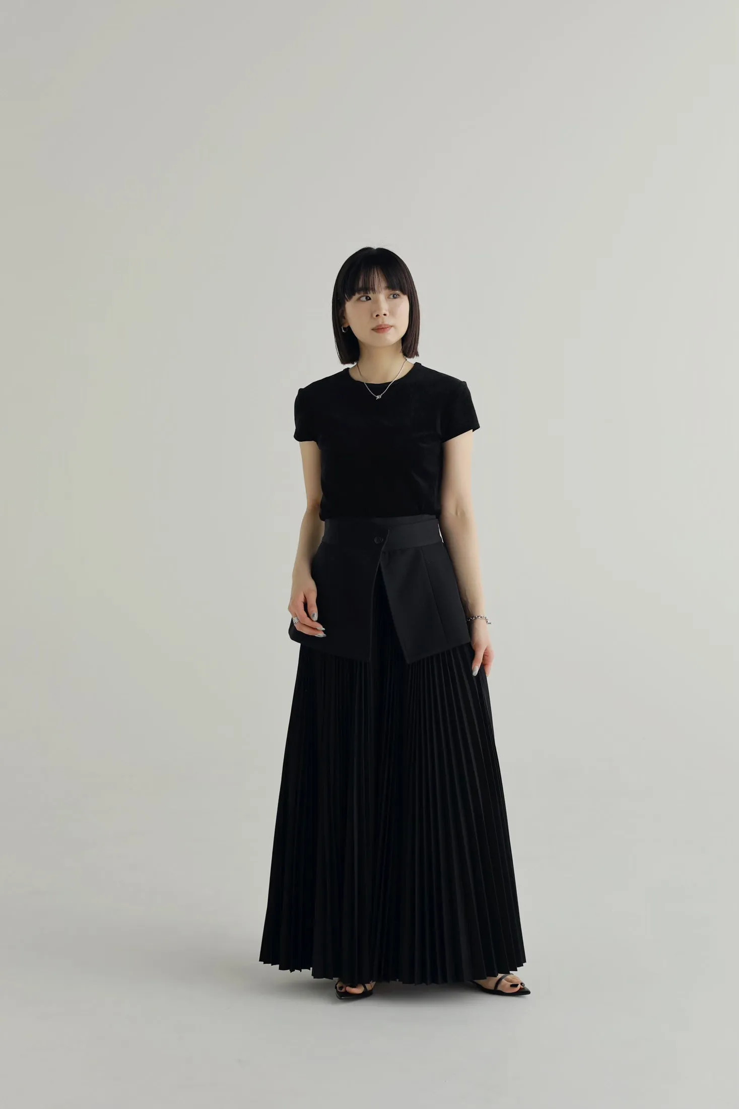 accordion pleats skirt
