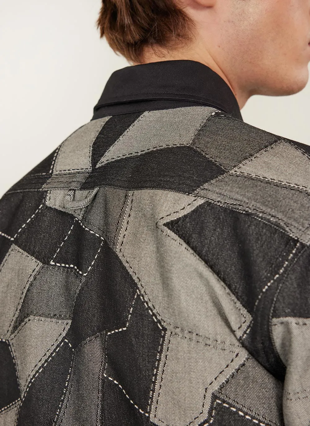 All Sorts Patchwork Overshirt | Denim | Grey & Black