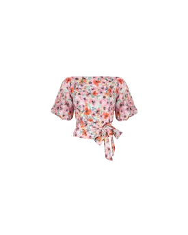 ALLEGRA LINEN BLOUSE PANSY FLORAL