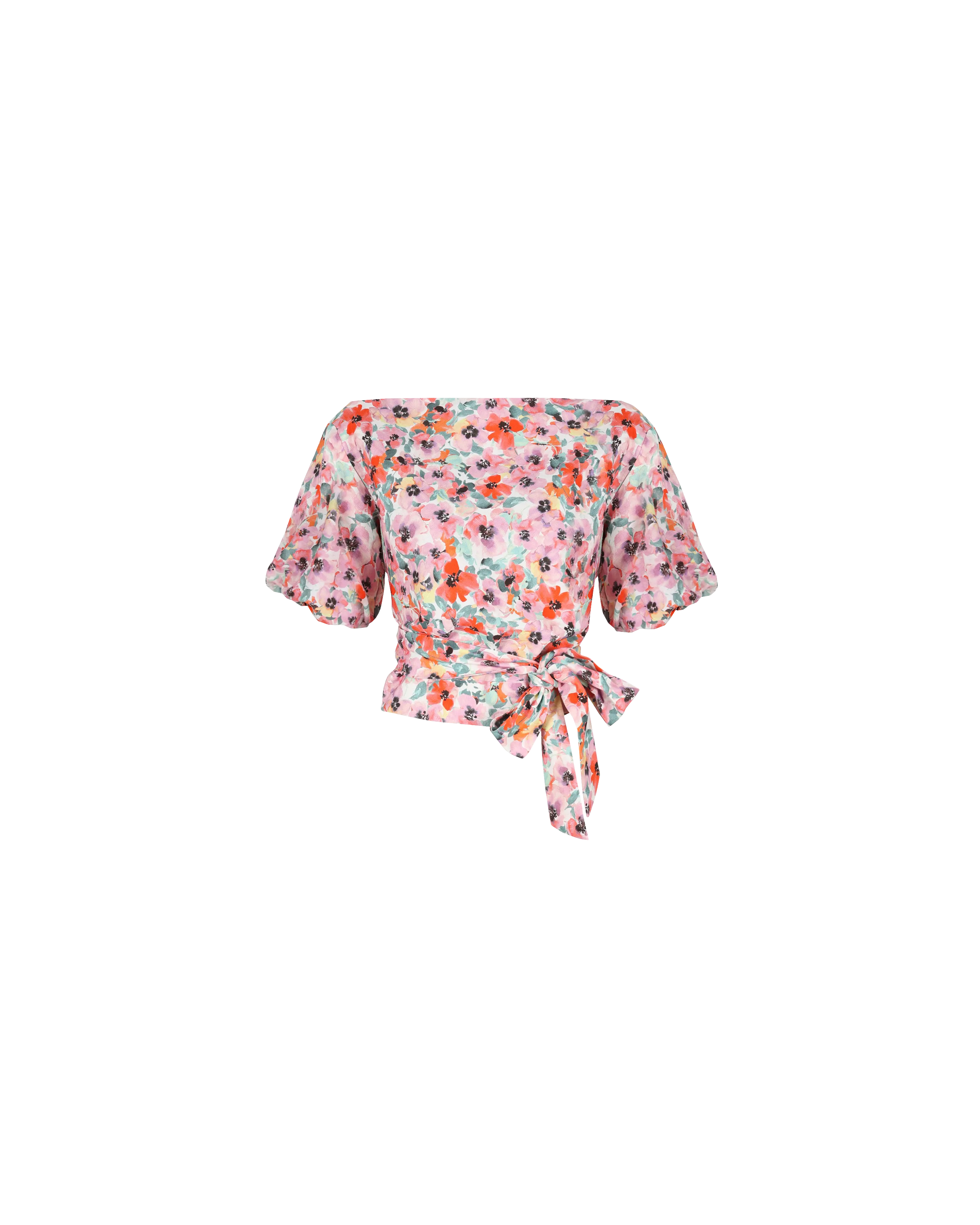 ALLEGRA LINEN BLOUSE PANSY FLORAL