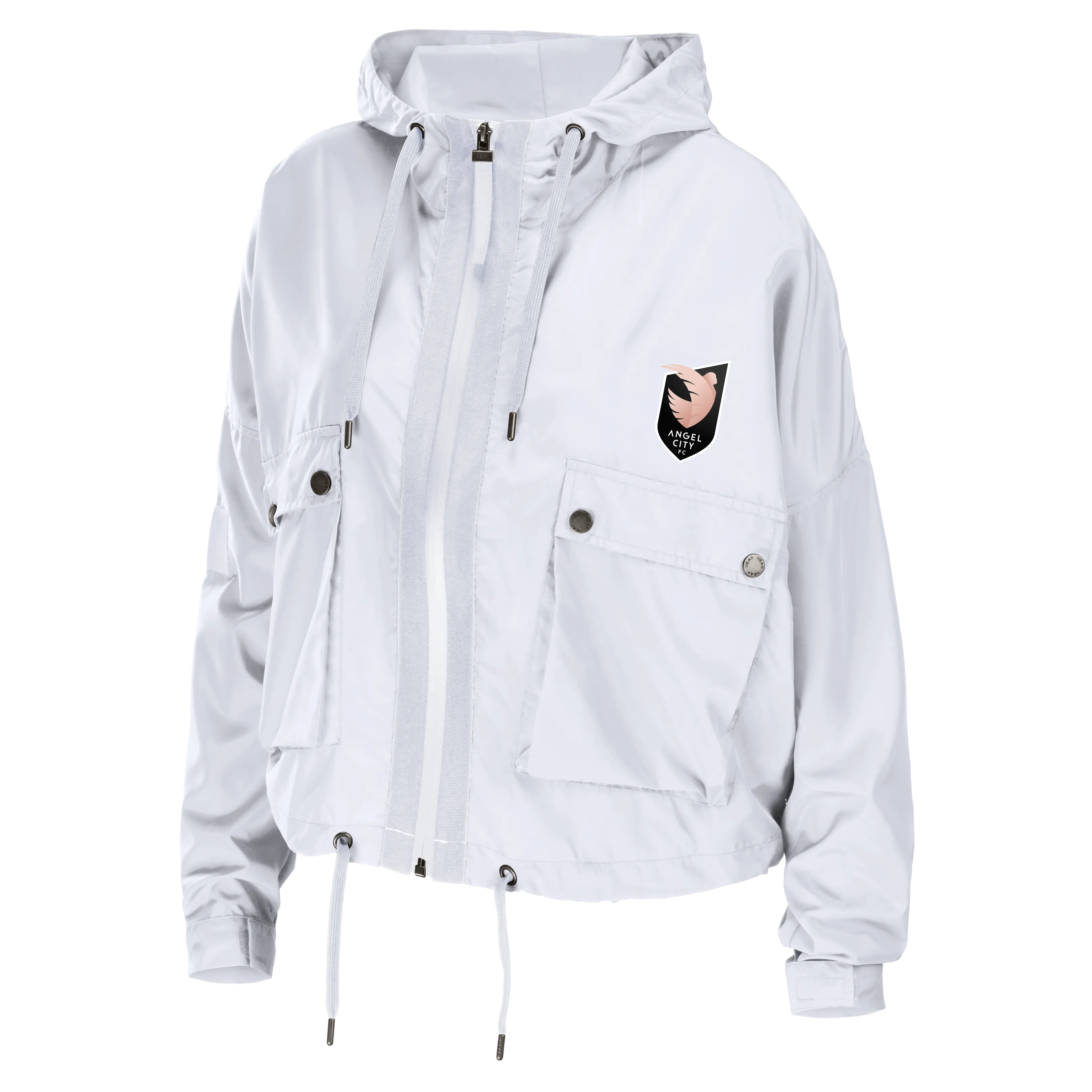 Angel City FC x WEAR by Erin Andrews Women's White Windbreaker