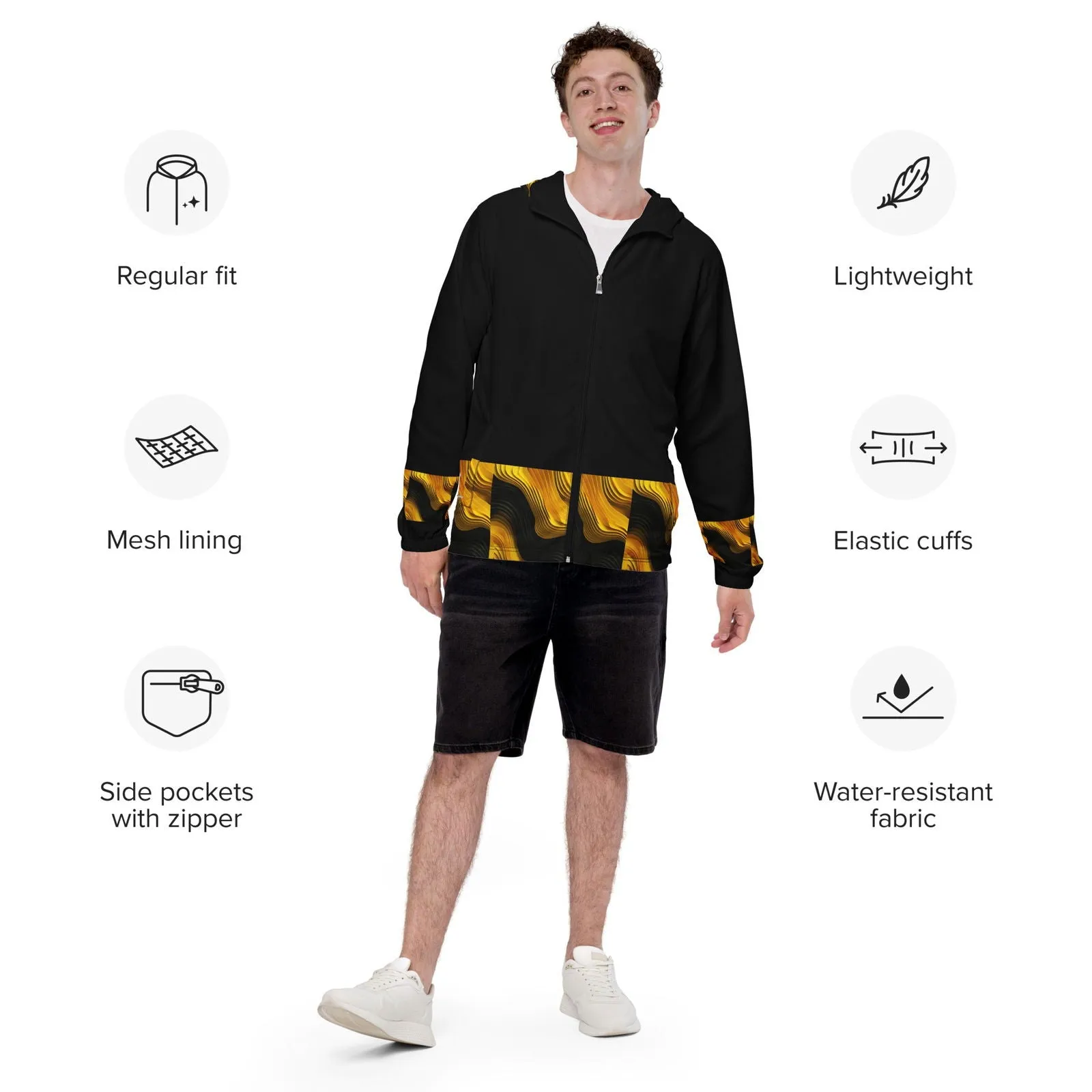 Black & Yellow Men’s Windbreaker