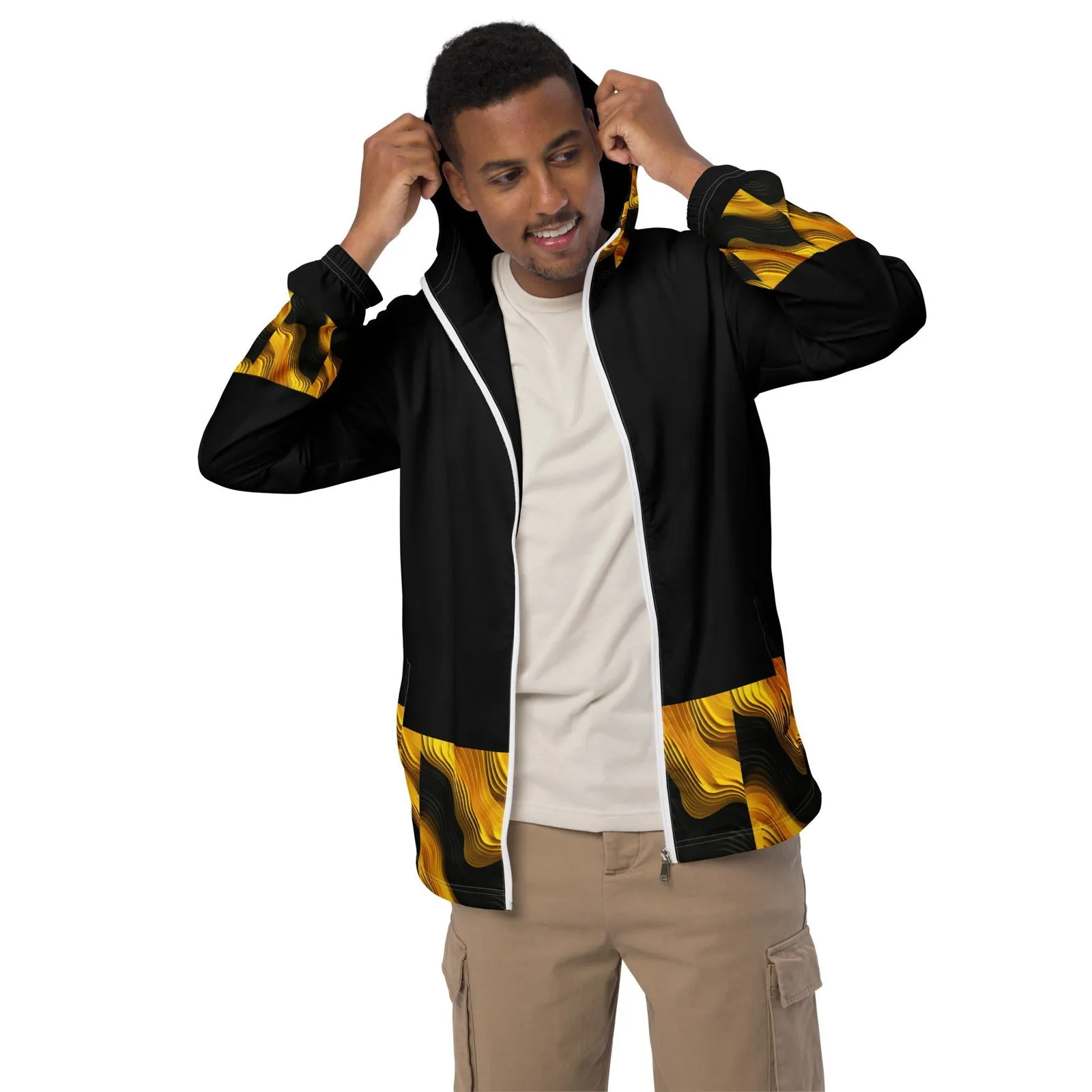 Black & Yellow Men’s Windbreaker
