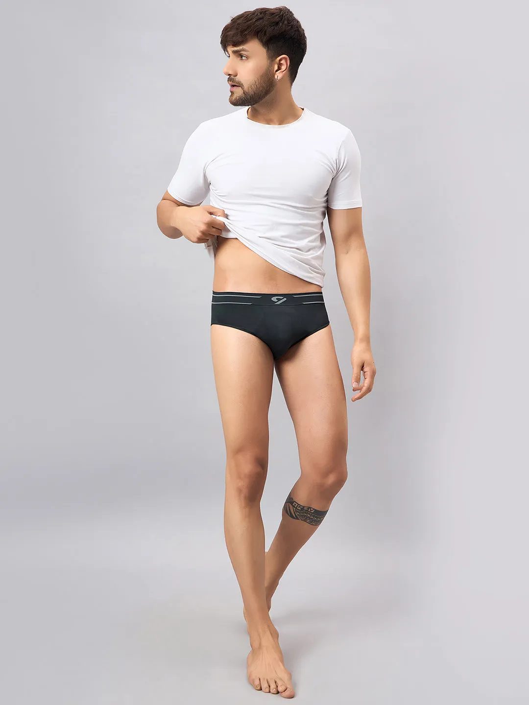 C9 AIRWEAR Skin friendly Seamless Briefs for Men - ELEPHANT GREY