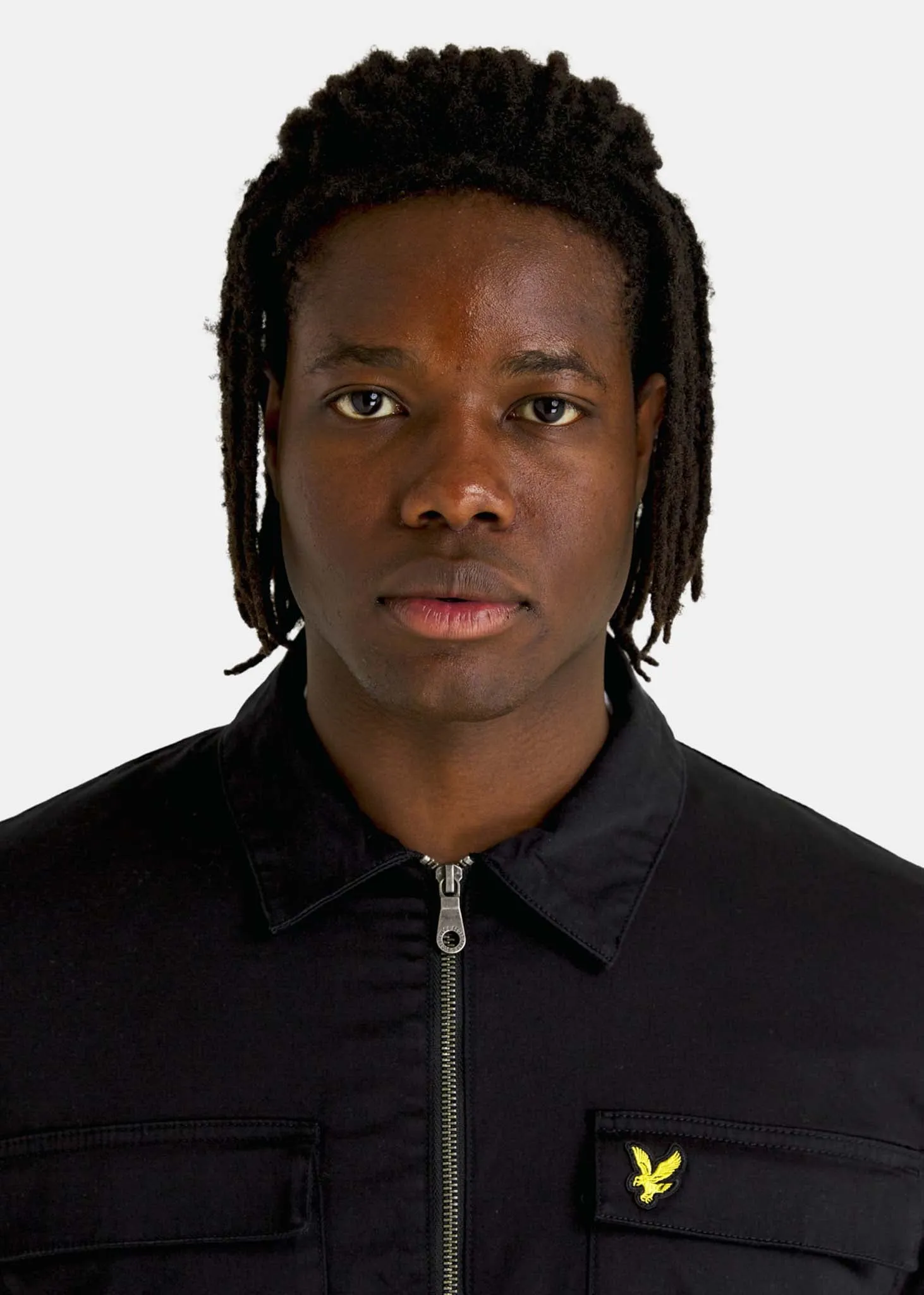 Cotton twill overshirt - jet black