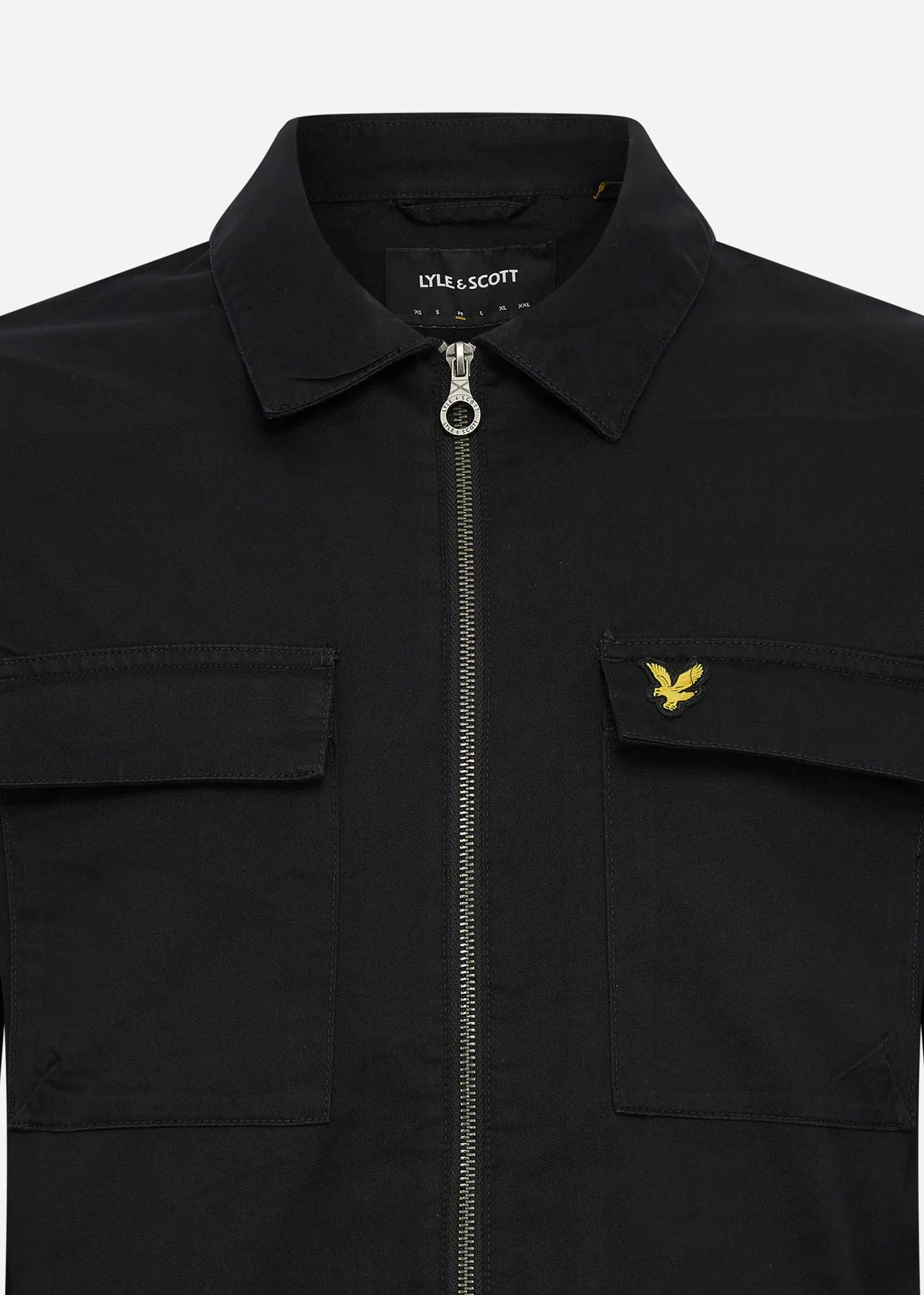 Cotton twill overshirt - jet black