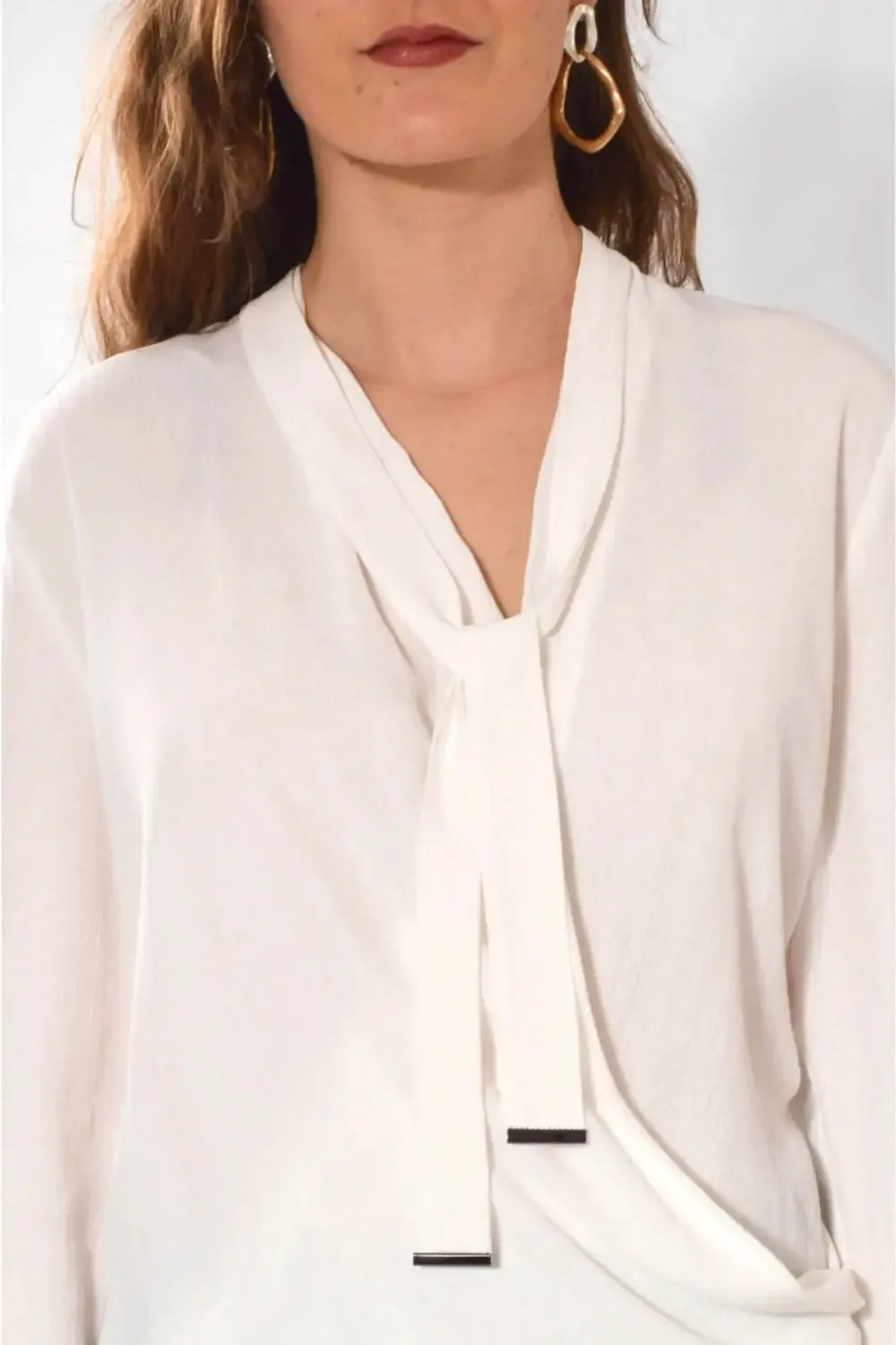 Crepe Wrap Front Blouse