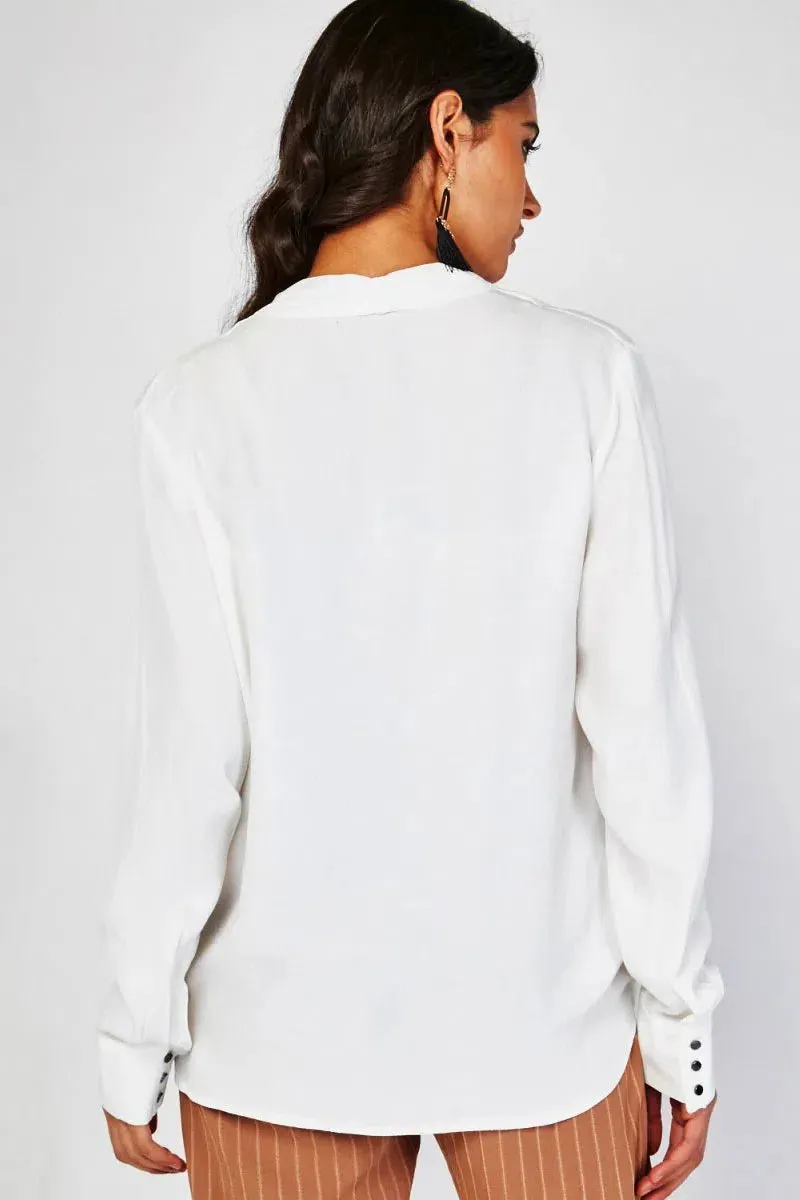 Crepe Wrap Front Blouse