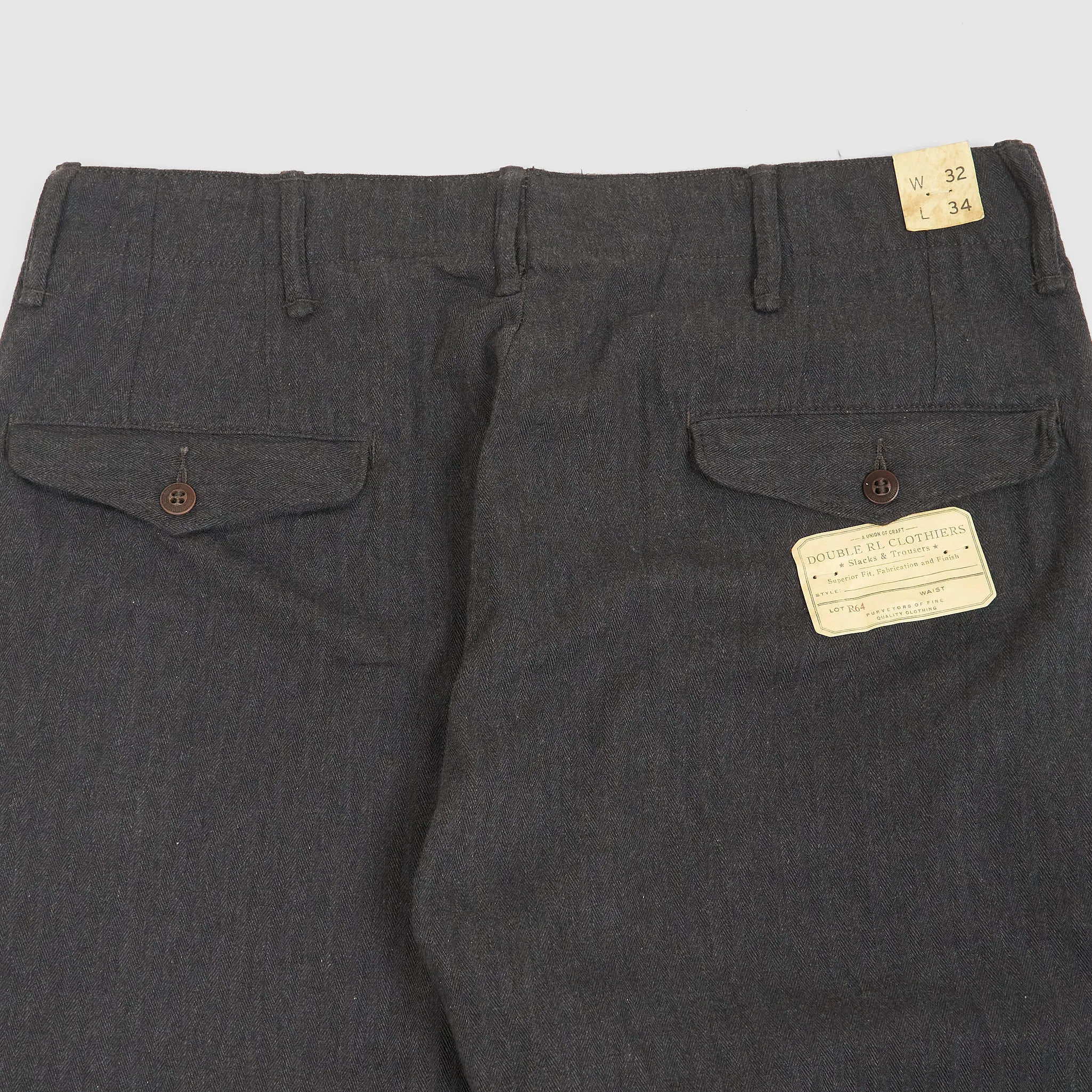 Double RL Officer's Herringbone Chamonix Flat Pant Chino