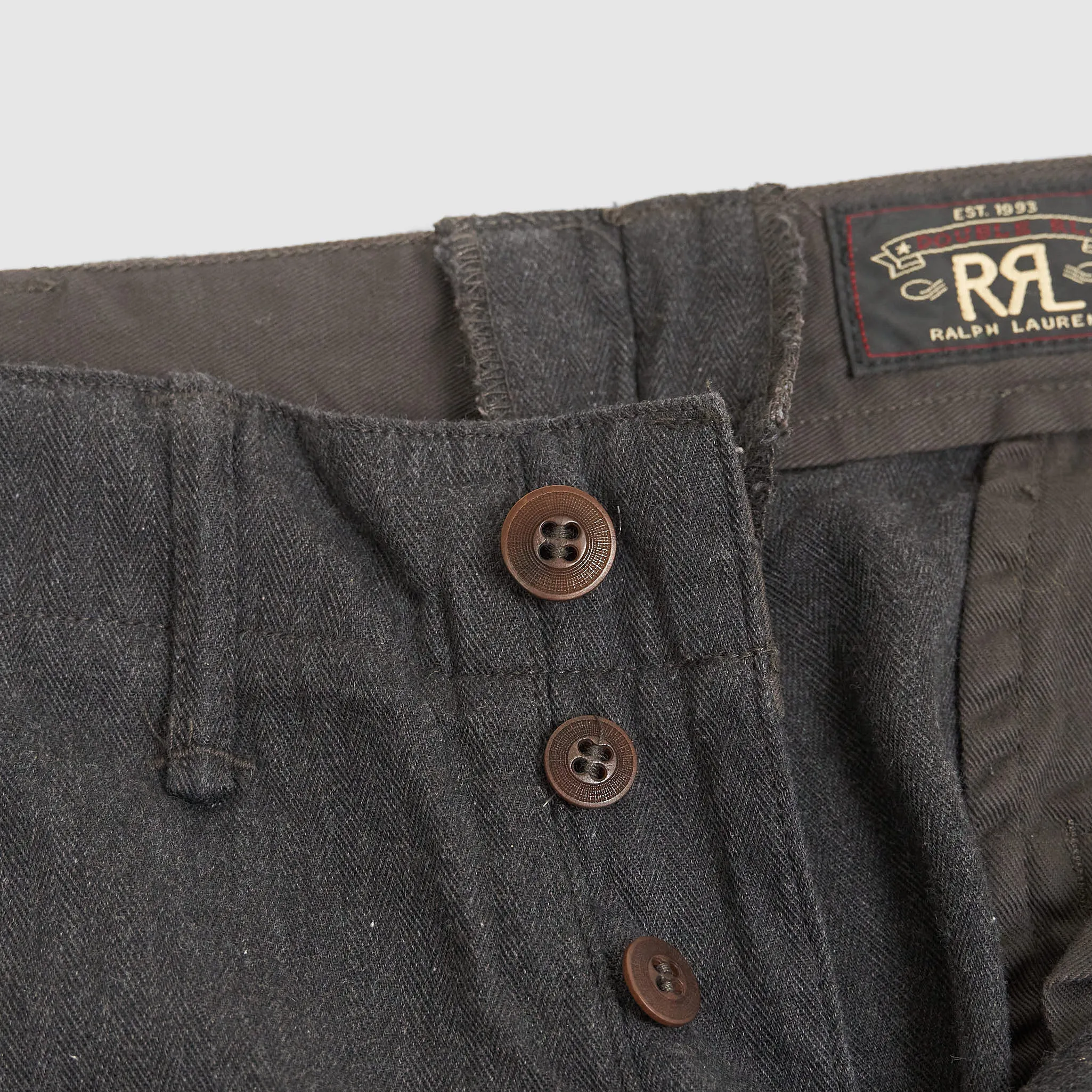 Double RL Officer's Herringbone Chamonix Flat Pant Chino