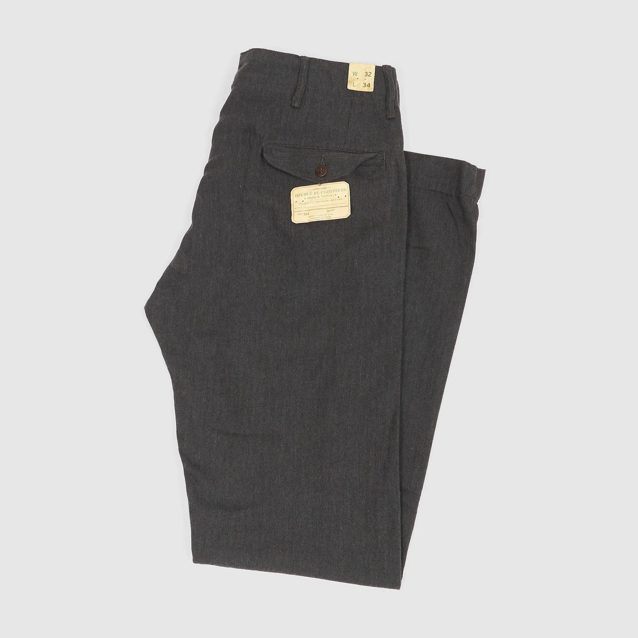 Double RL Officer's Herringbone Chamonix Flat Pant Chino
