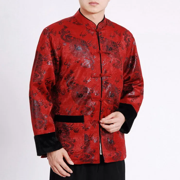 Dragons Pattern Traditional Chinese Wadded Jacket
