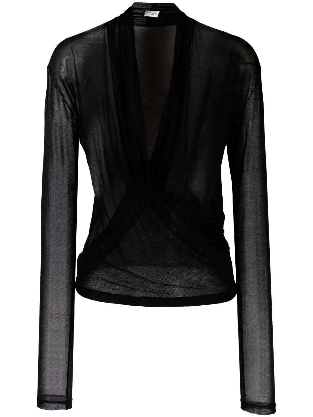 Draped V-neck blouse