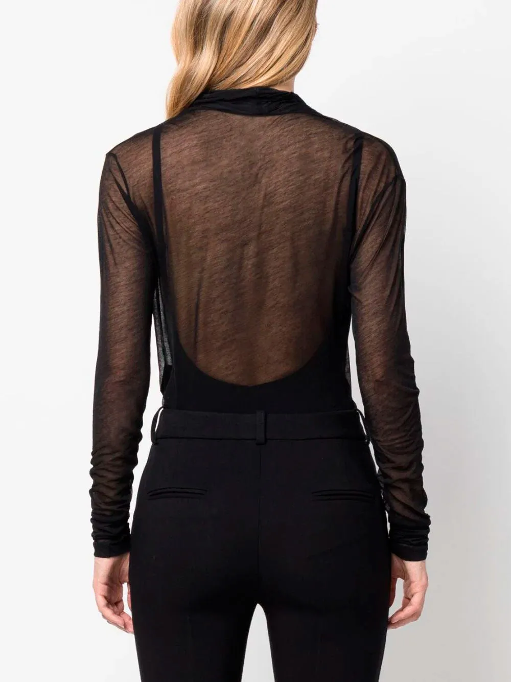Draped V-neck blouse