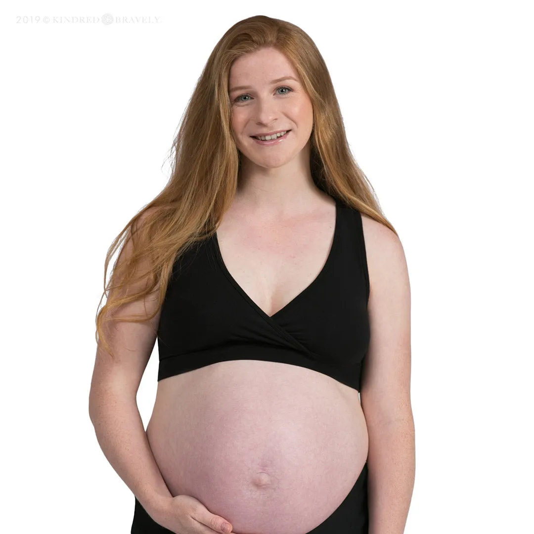 French Terry Racerback Nursing & Sleep Bra | Black