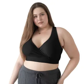 French Terry Racerback Nursing & Sleep Bra | Black