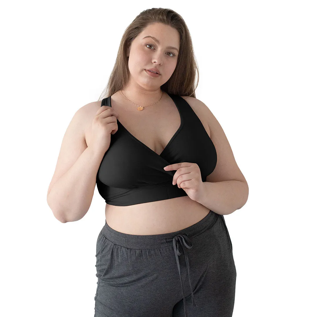 French Terry Racerback Nursing & Sleep Bra | Black