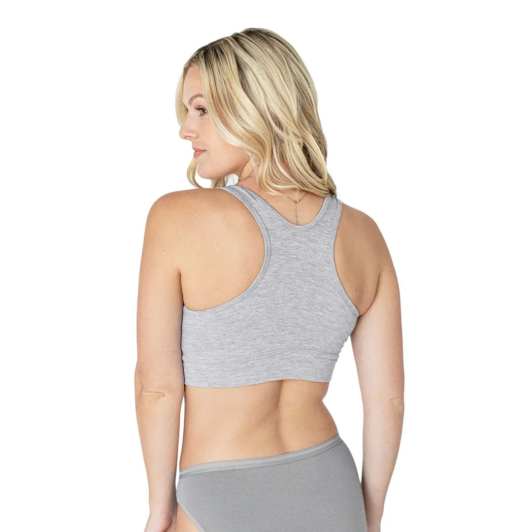 French Terry Racerback Nursing & Sleep Bra | Grey Heather