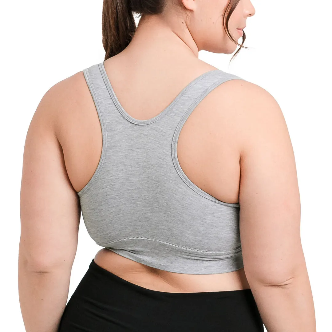 French Terry Racerback Nursing & Sleep Bra | Grey Heather