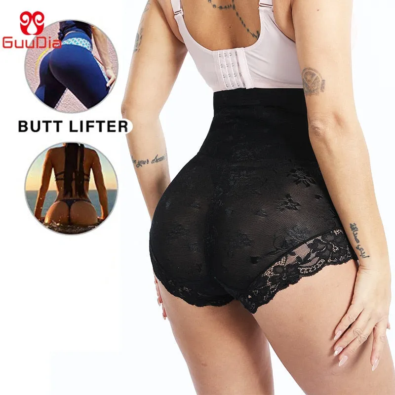 GUUDIA Shaper Panties Sexy Lace Shapers Body Shaper with Zipper Double Control Panties Women Shapewear Sexy Lace Waist Trainer