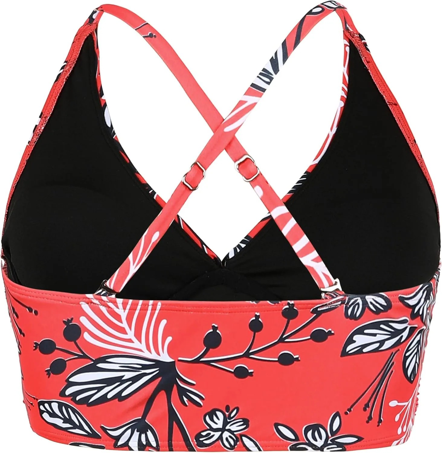 Hilor Women's Push Up Bikini Tops Underwire Swimsuit Top Sexy V Neck Bikini Bathing Suit Swim Tops