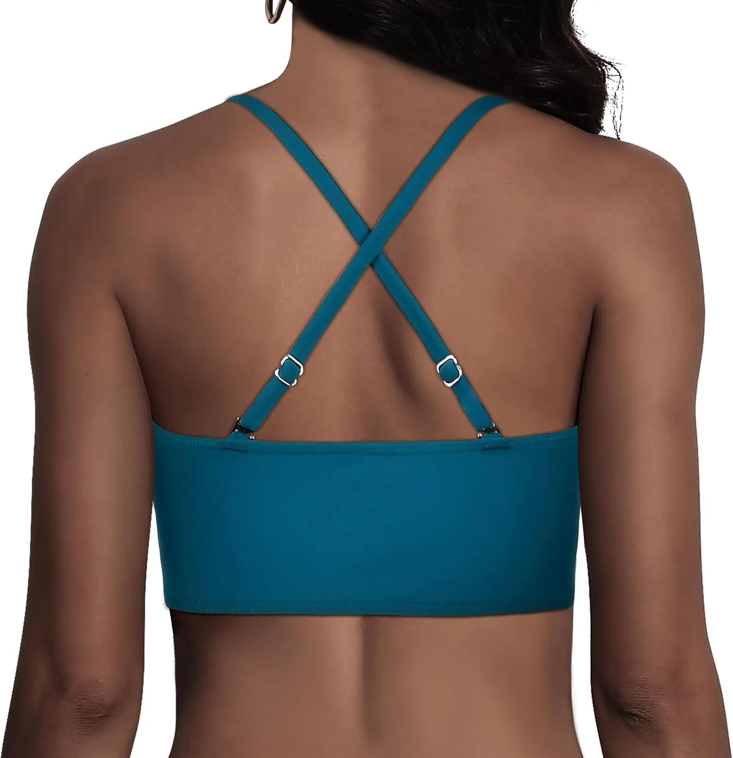Hilor Women's Push Up Bikini Tops Underwire Swimsuit Top Sexy V Neck Bikini Bathing Suit Swim Tops