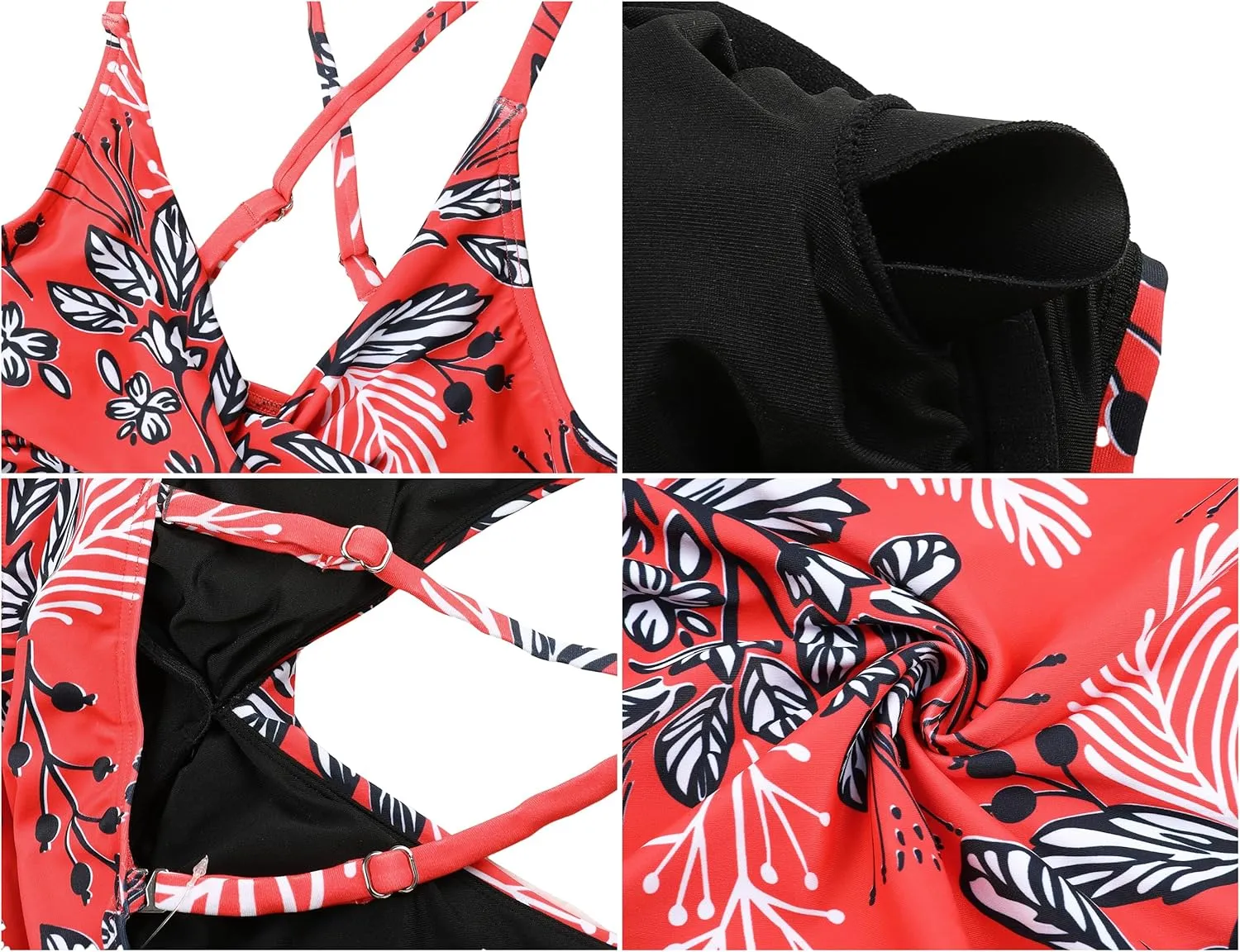 Hilor Women's Push Up Bikini Tops Underwire Swimsuit Top Sexy V Neck Bikini Bathing Suit Swim Tops