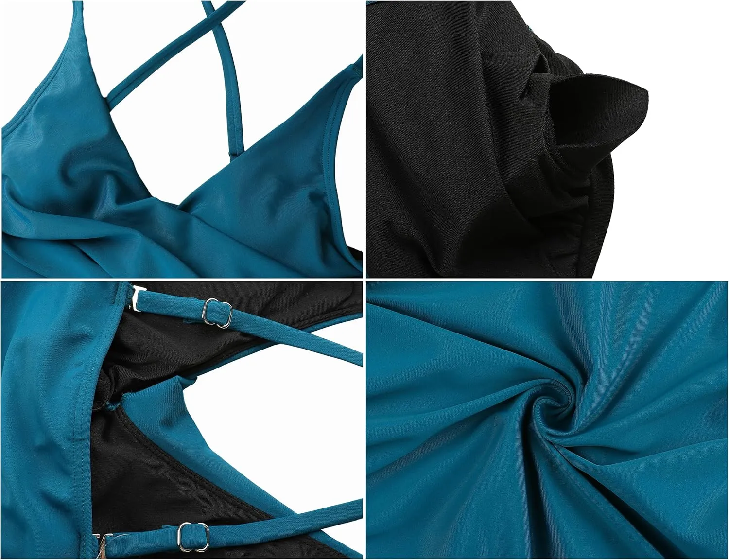 Hilor Women's Push Up Bikini Tops Underwire Swimsuit Top Sexy V Neck Bikini Bathing Suit Swim Tops