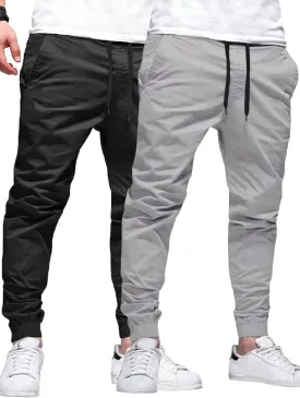 HOTake Men's Joggers Casual Lightweight Elastic Waist Drawstring Hiking Chino Pants Men