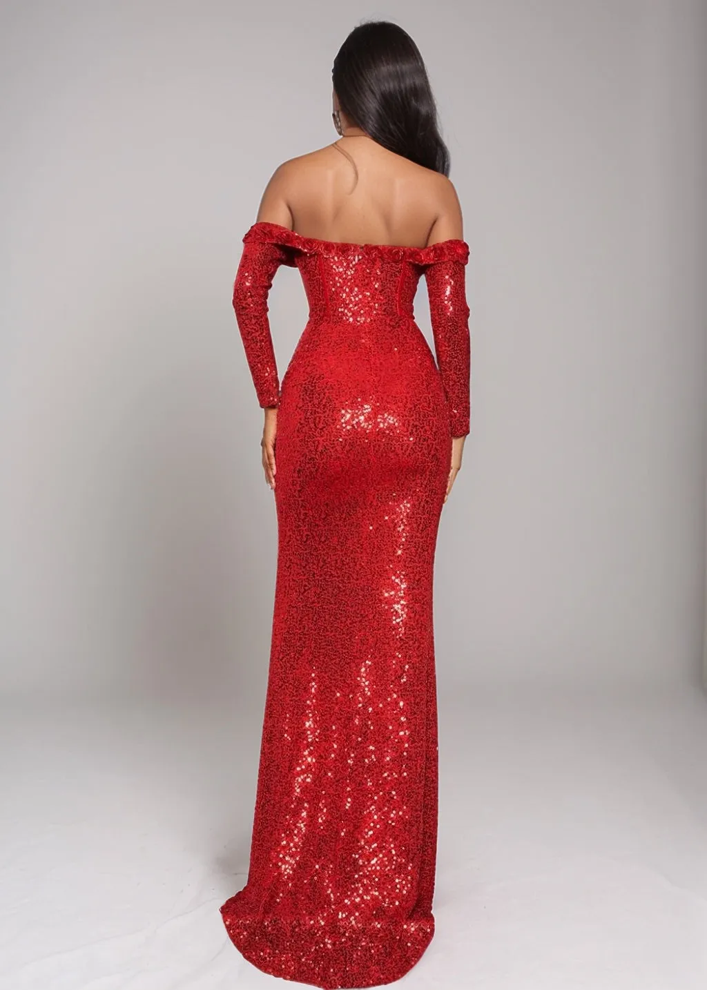 Imogene Off-Shoulder Sequined Dress
