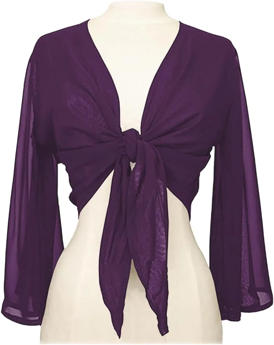 Indian Trendy Women's Flair Wrap Tie Top Chiffon Choli Blouse Belly Dance Gypsy Bolero Shrugs Cardigan