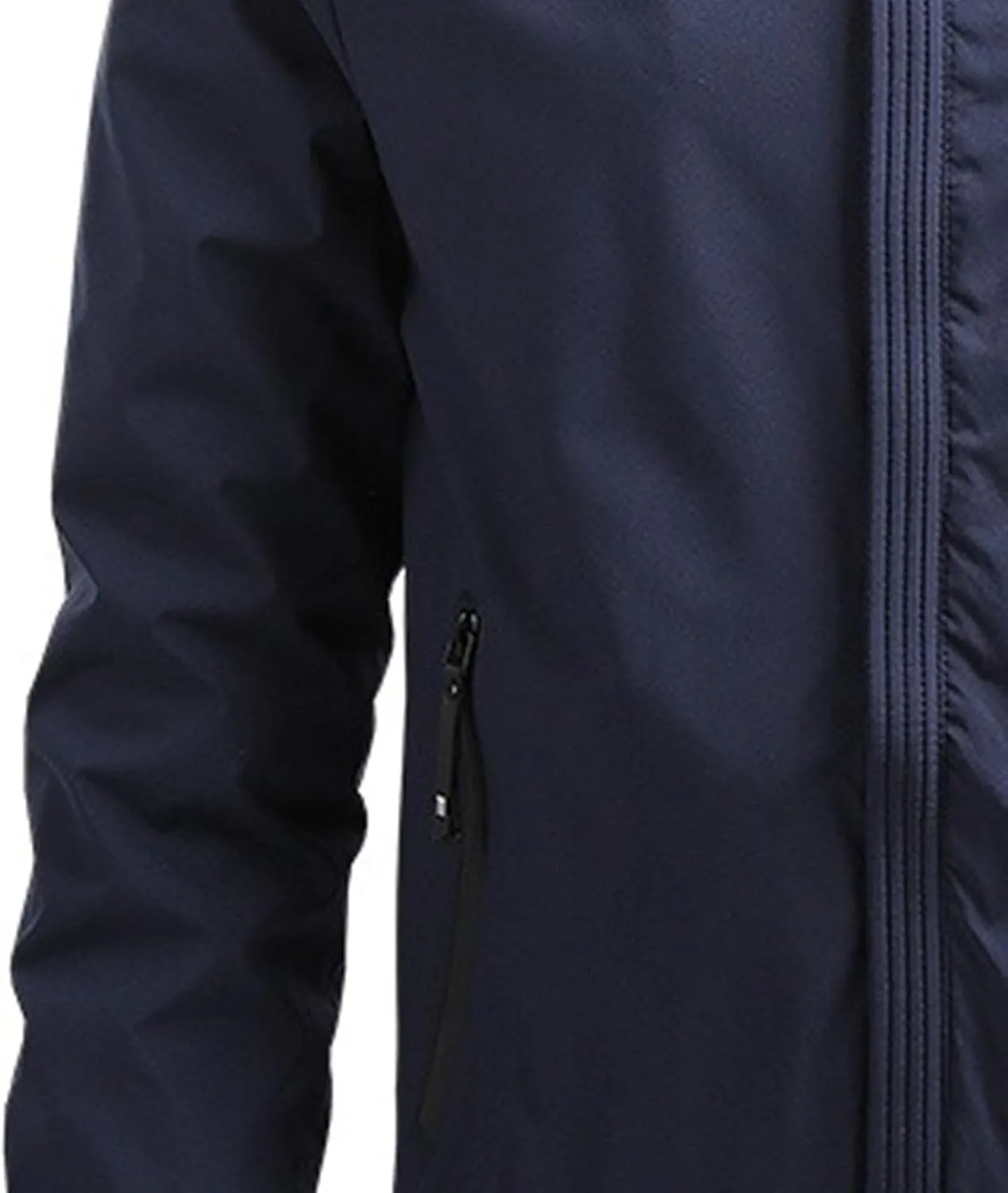 JEKE-DG Men's Hooded Regular Fit Outdoor Jacket Solid Fashion Spring Fall Overshirt Lightweight Full Zip Jacket Coat