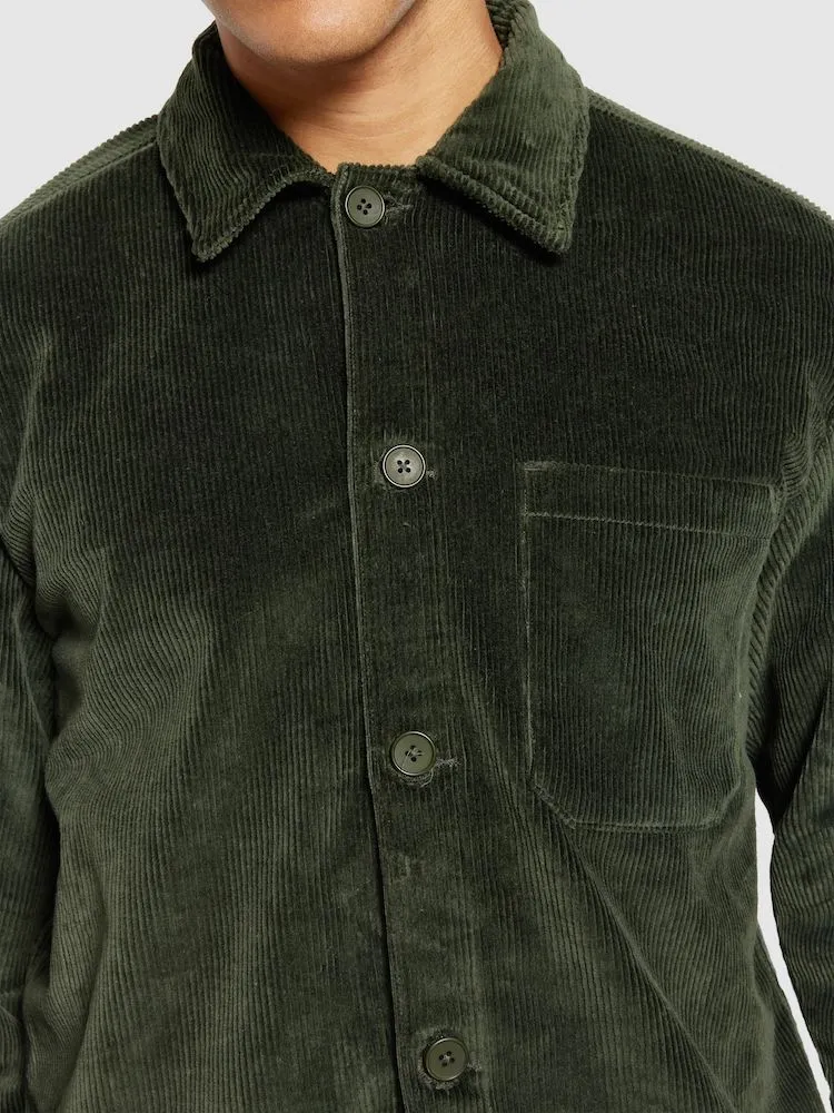 KCA 1190032 Streched 8 wales corduroy overshirt 1090 forrest night men