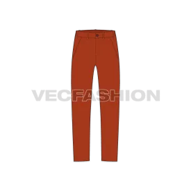 Mens Burnt Orange Straight Leg Chinos