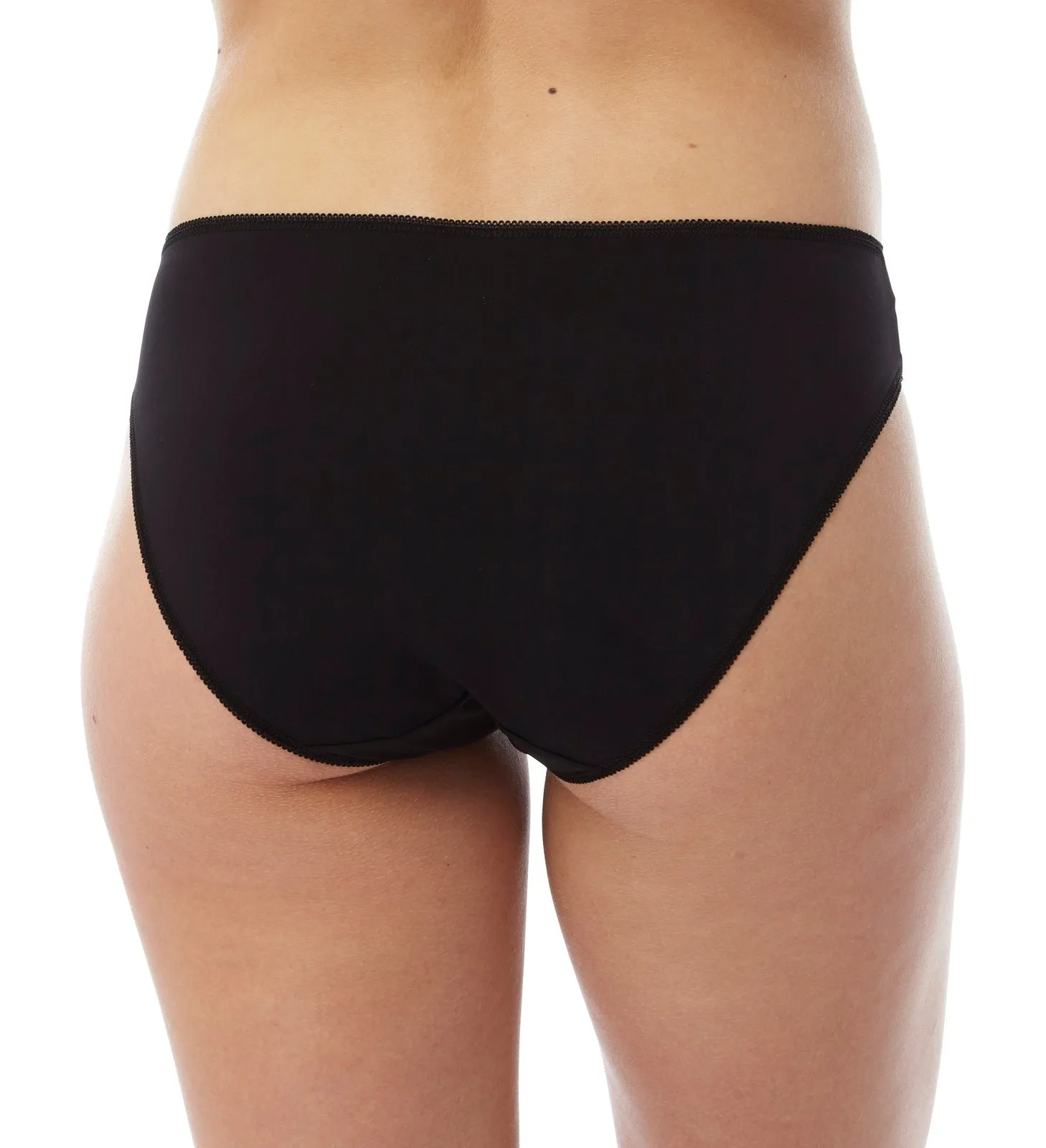 Microfibre Lace  Brief - Black