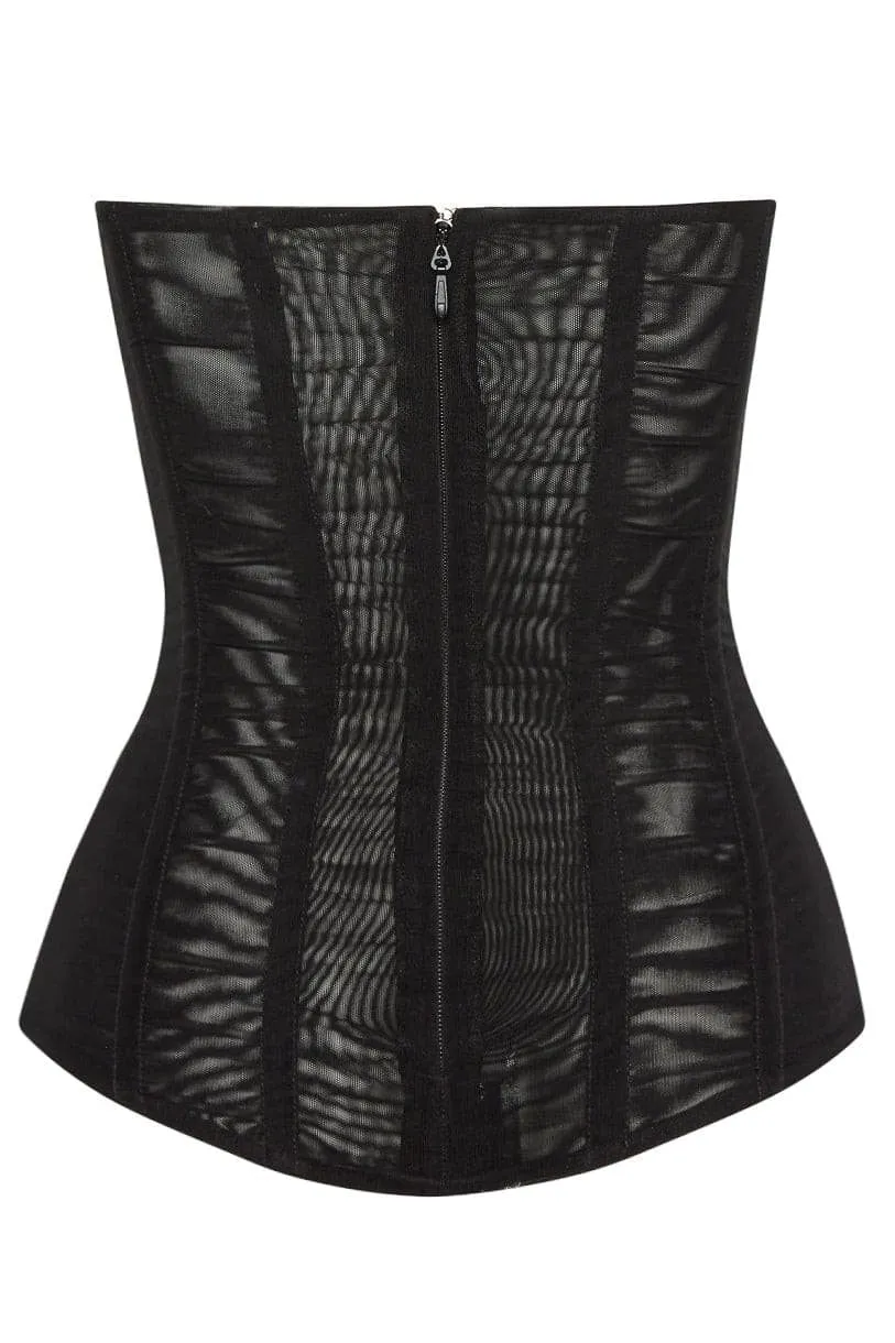 Muse Mesh Corset Top - Black