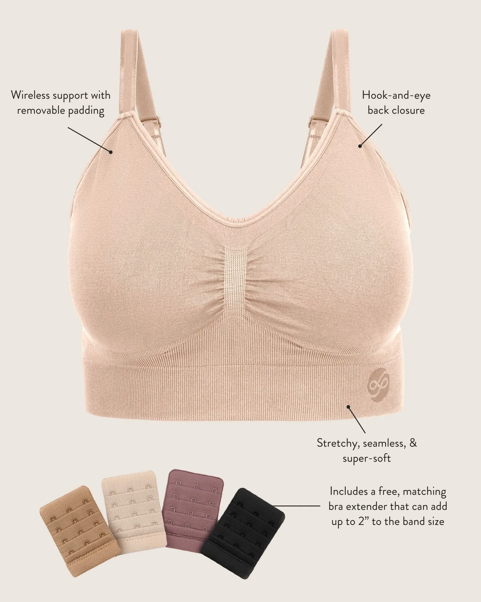 Nellie Sublime® Wireless Bra | Mocha
