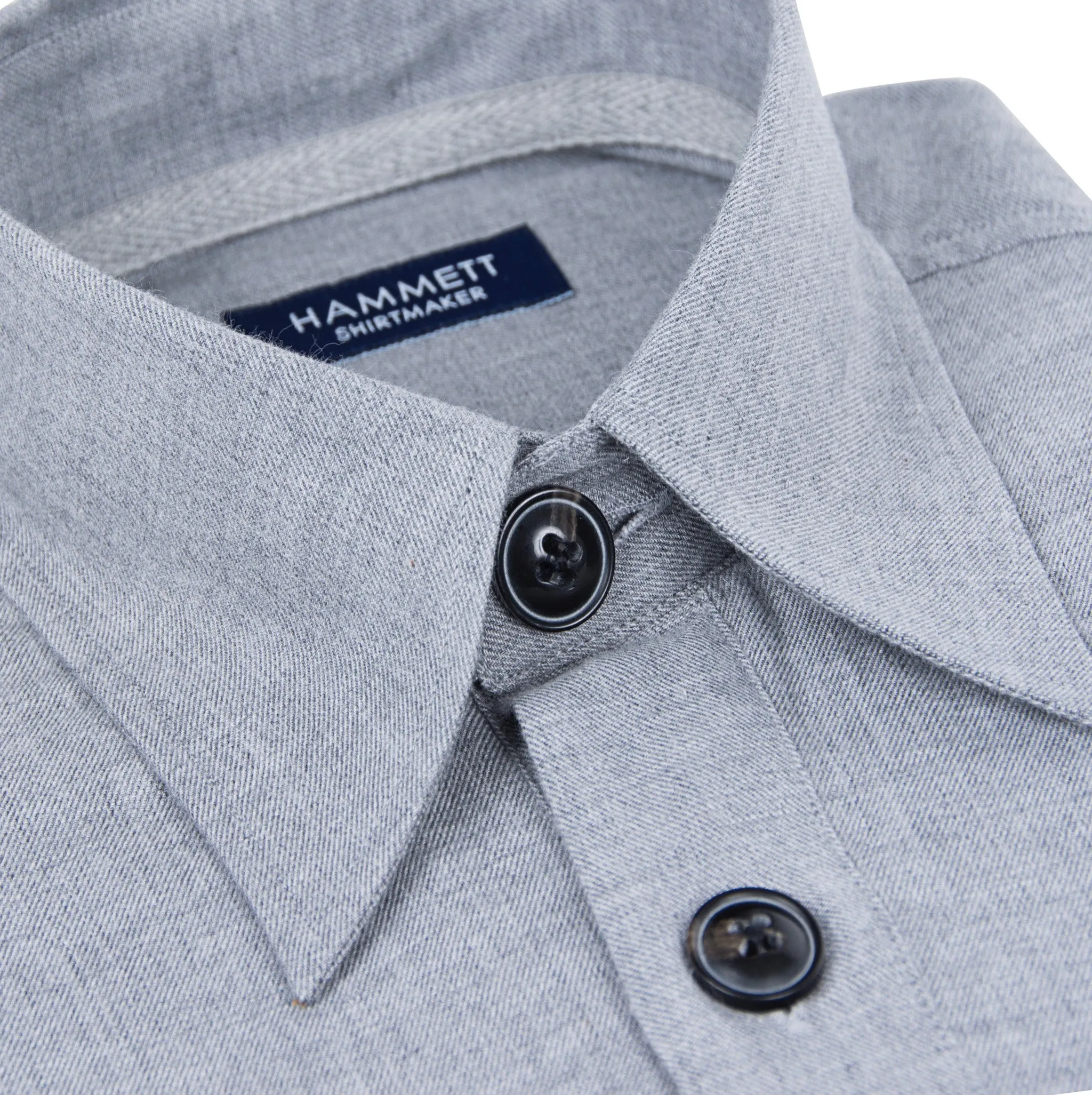 Pale Grey Marl Flannel Men's Overshirt