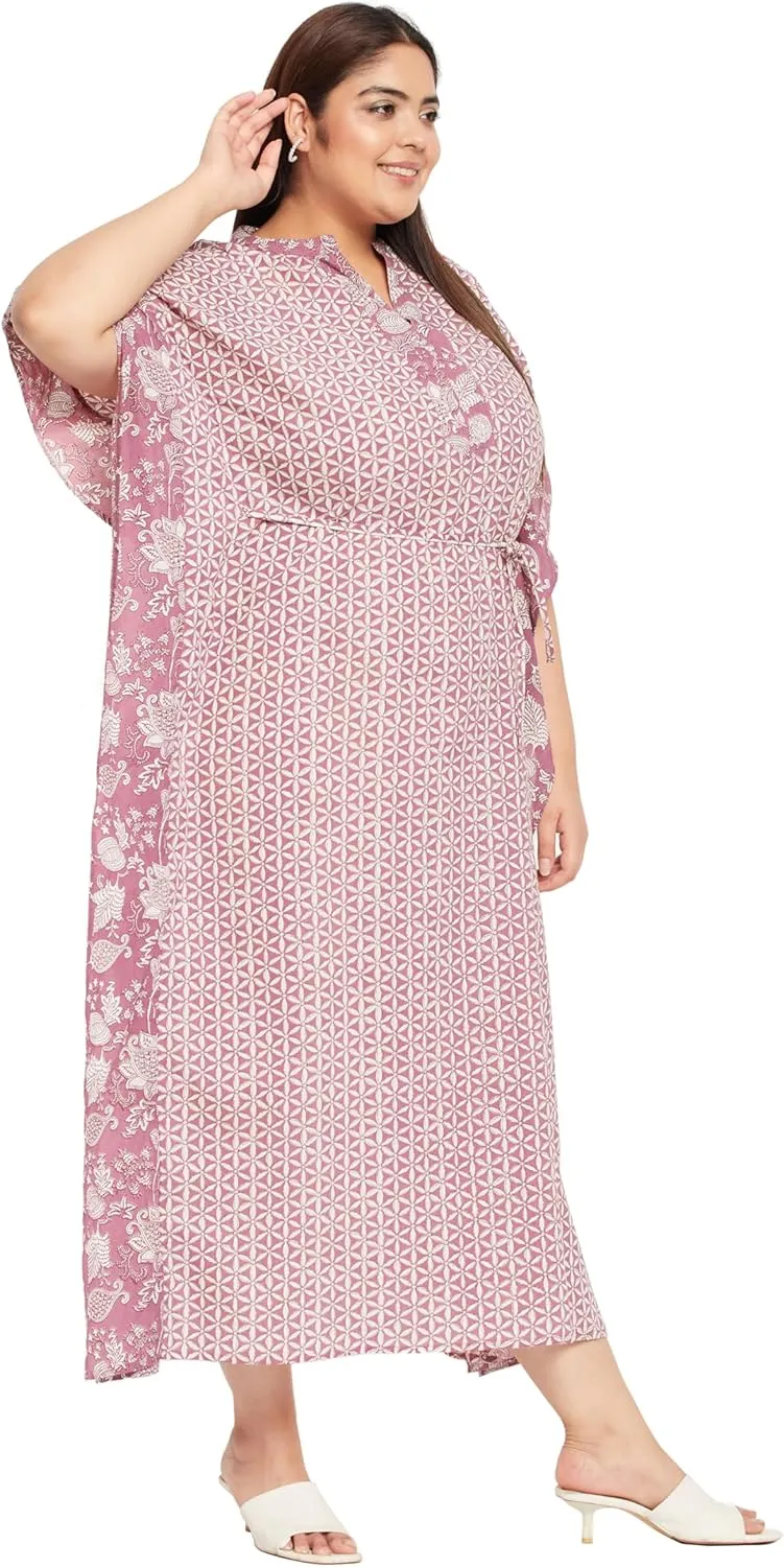 Plus Size Kaftan Women Dress Stylish Cotton Kimono Maxi Dresses for Evening Wear