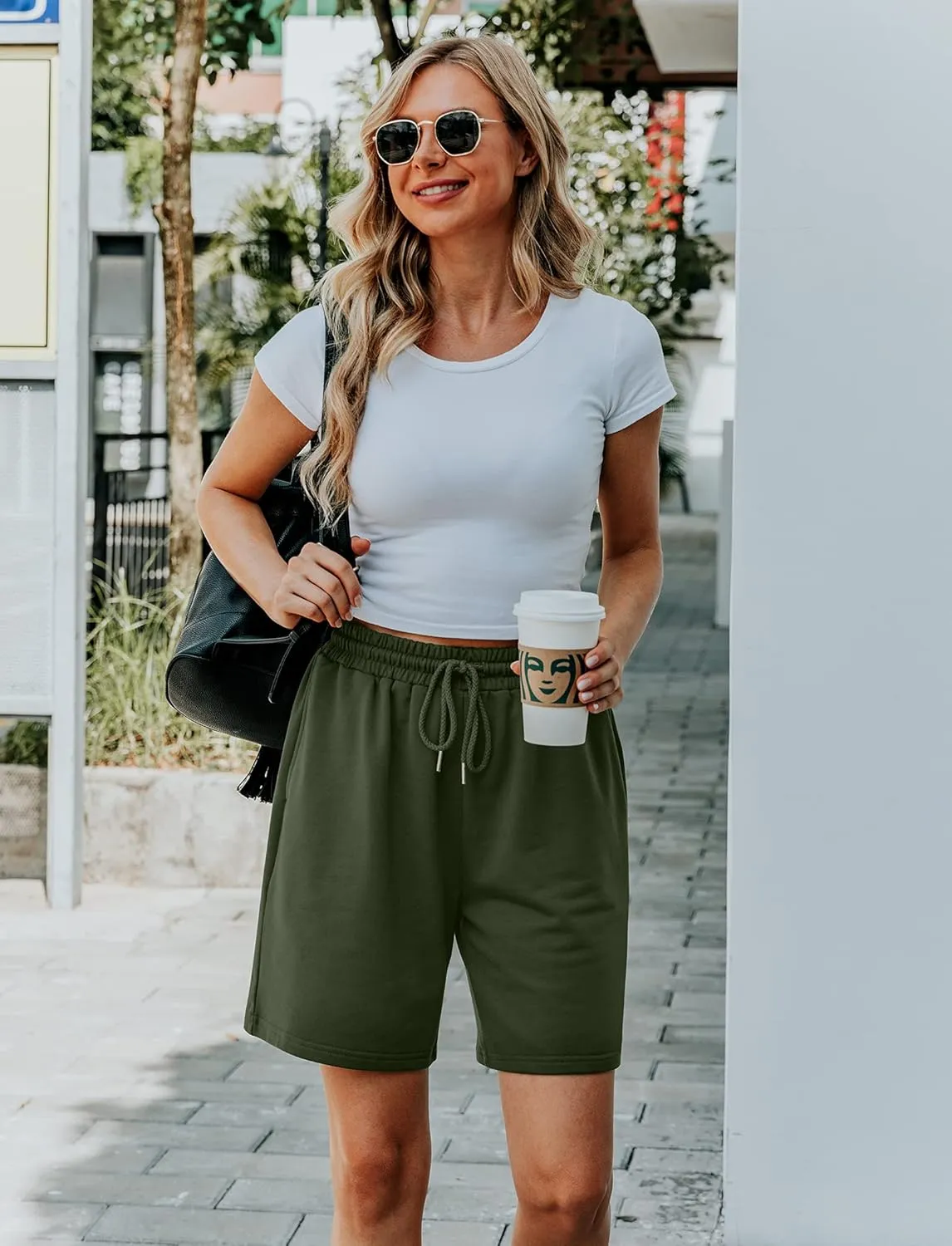 Quenteen Women's Athletic Shorts Jogger Sweat Casual Loose Bermuda Shorts (Available in Plus Size)