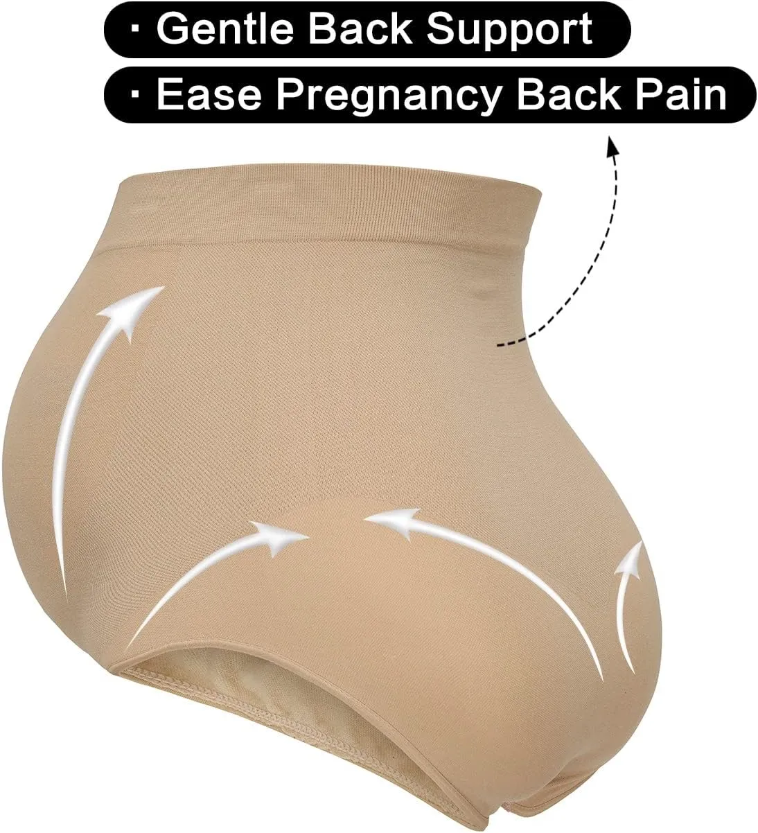 Seamless Maternity Shapewear, Belly Support Panties for Dresses and Pants, High Waisted Pregnancy Underwear, S-XXXL
