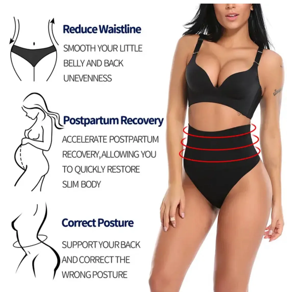 Shapewear Control Panties - Black