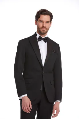 Slim Fit Black Release Peak Lapel Classic Tuxedo