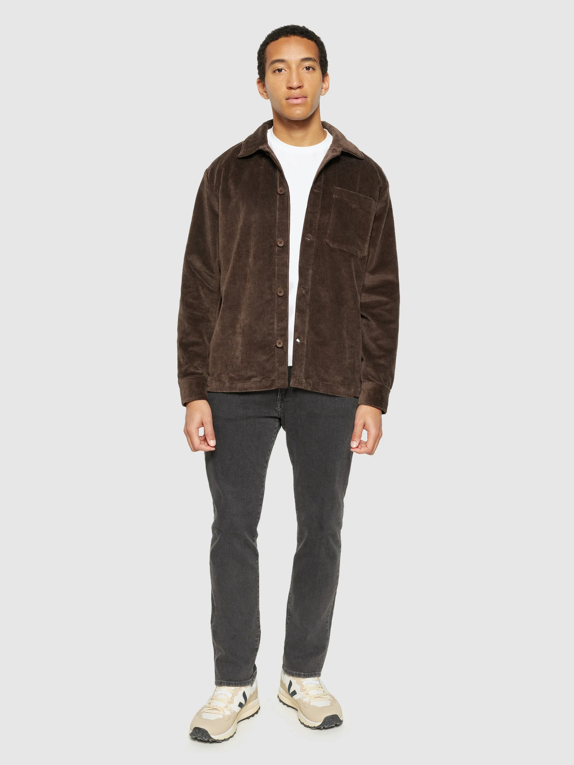 Stretched 8-wales corduroy overshirt - Demitasse (brown)