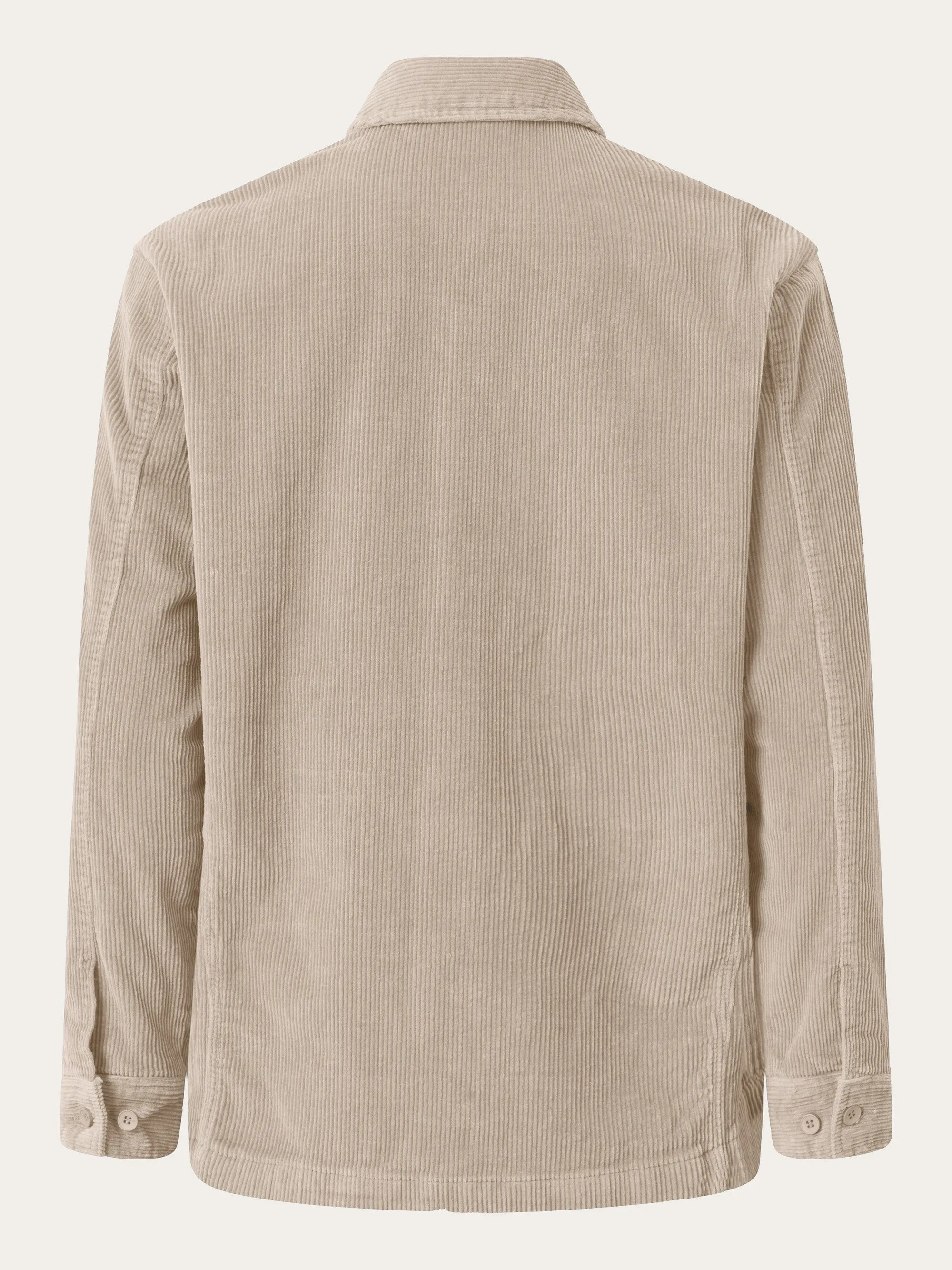 Stretched 8-wales corduroy overshirt - Light feather gray