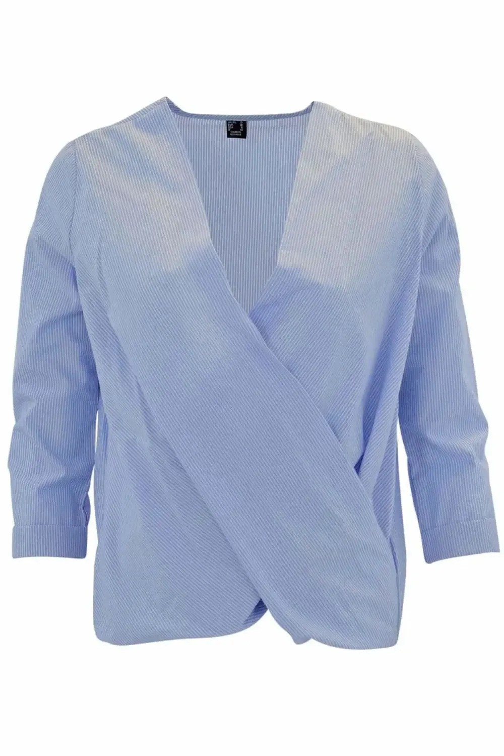 Striped Wrap Blouse