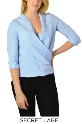 Striped Wrap Blouse